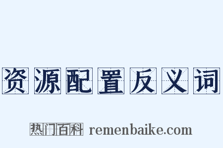 资源配置反义词是什么意思的图片